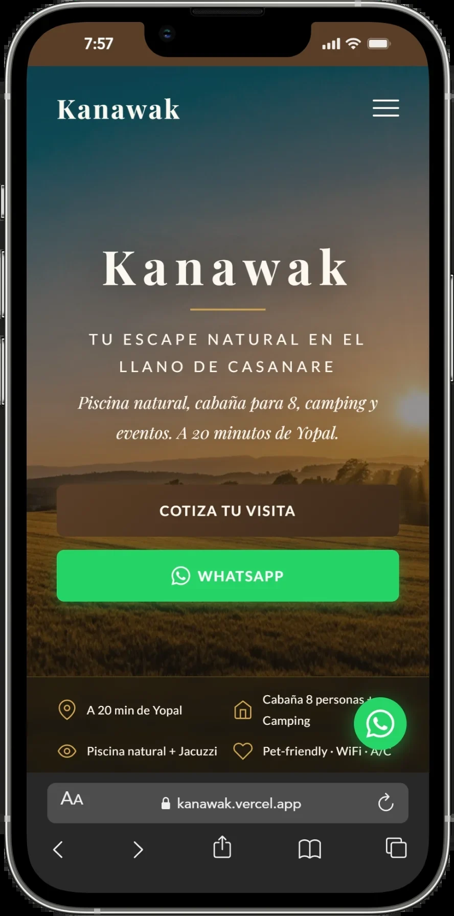 Vista mobile de Kanawak